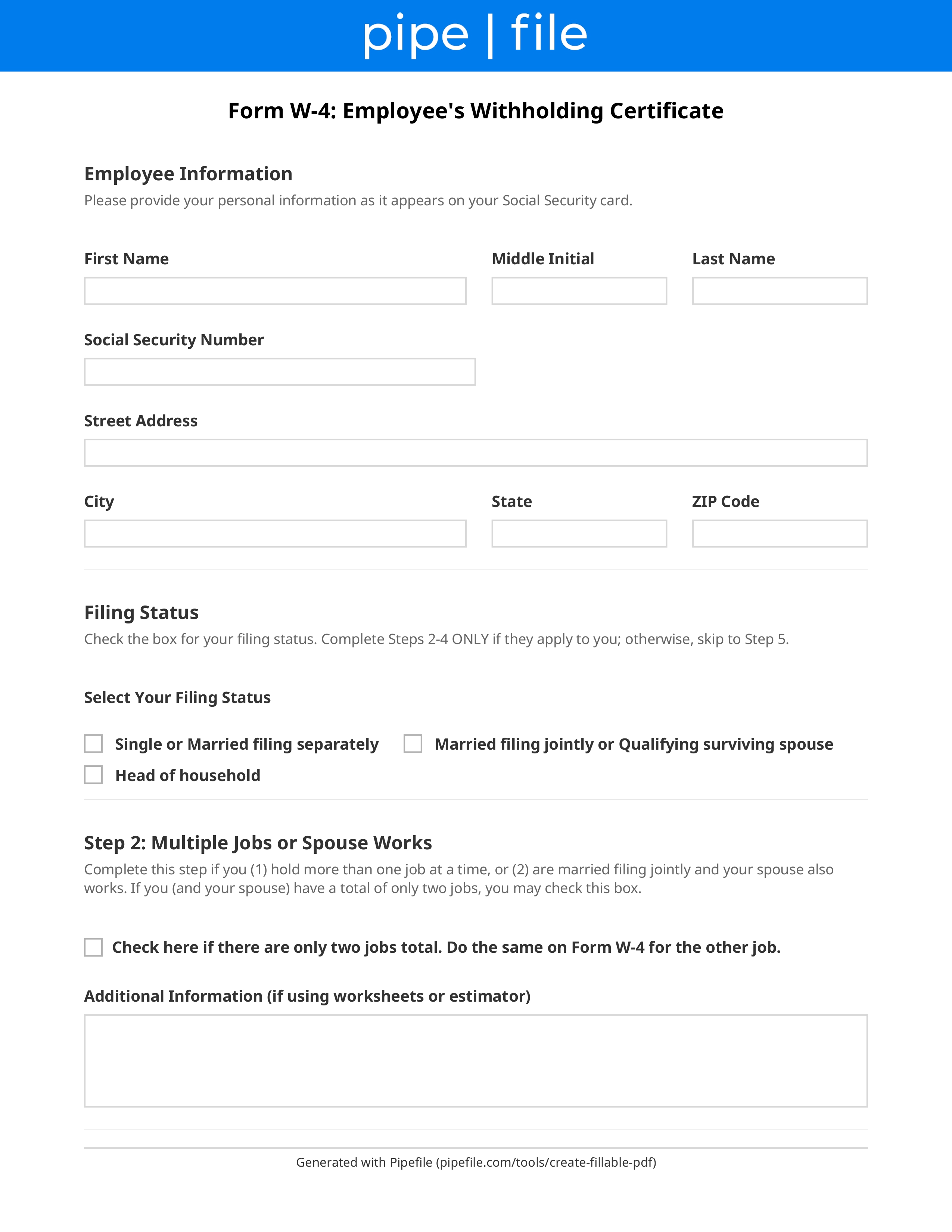 Form W-4 Guide: Employee Tax Withholding Checklist form template preview