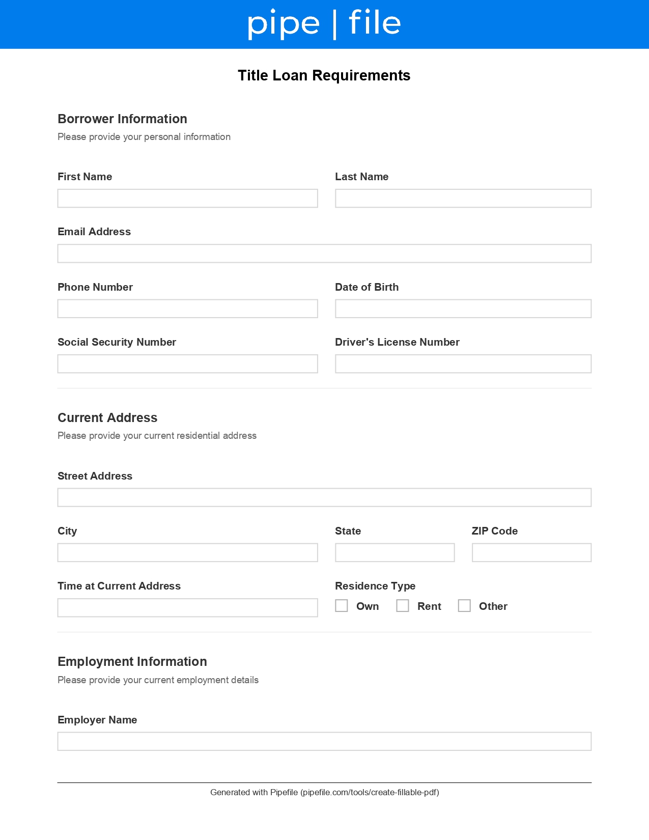 Title Insurance Claim Checklist form template preview